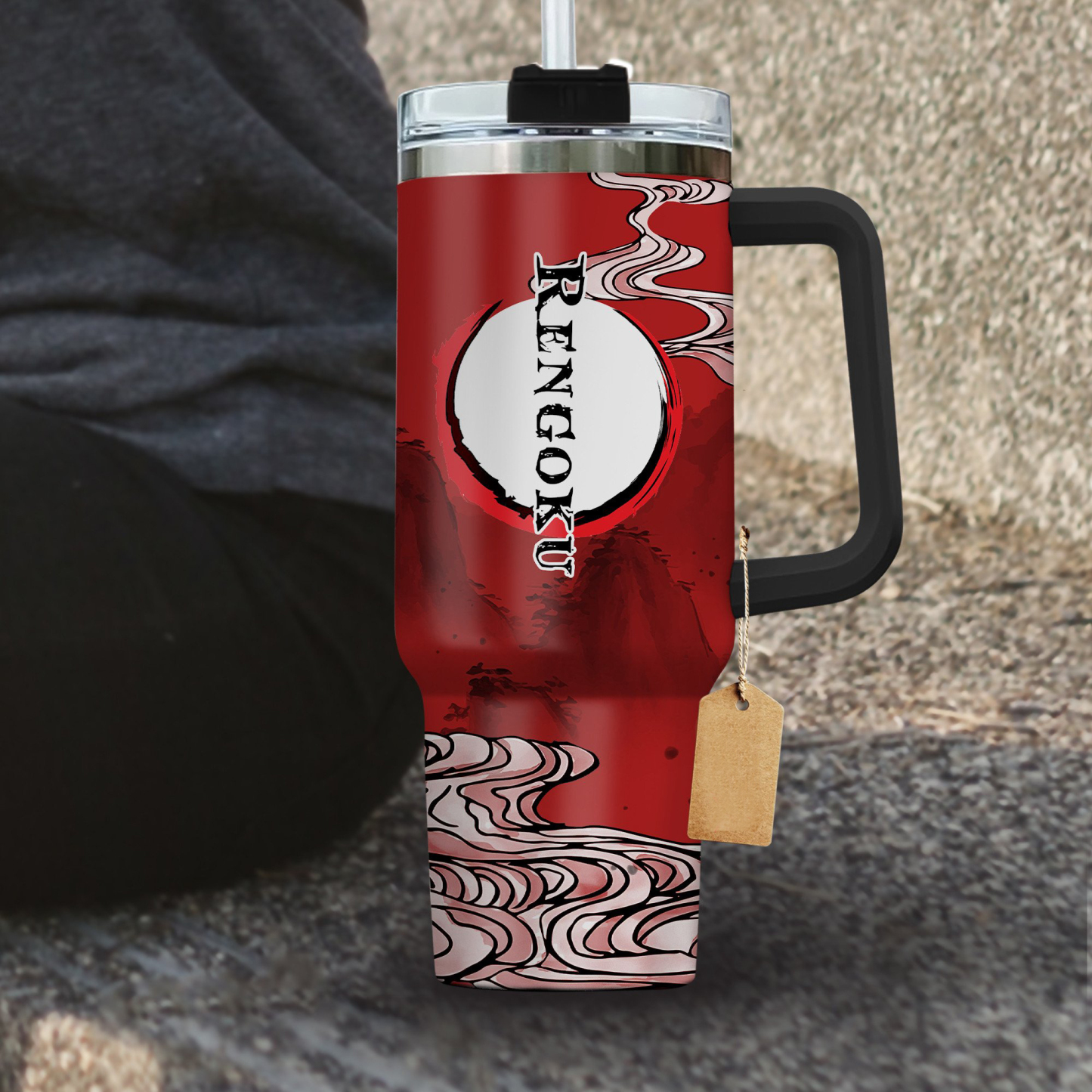 Demon Slayer Kyojuro Rengoku 30oz or 40oz Stainless Steel Tumbler With Handle HG