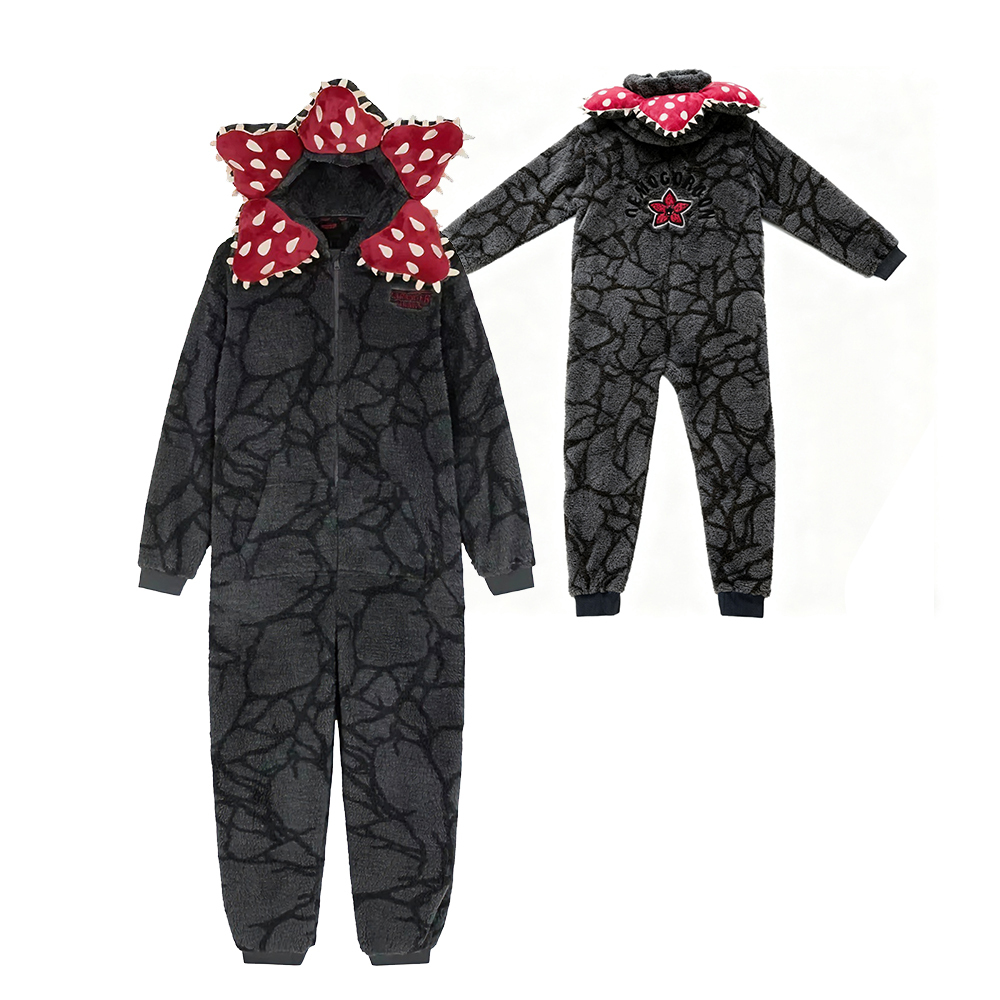 Unisex Stranger Things Hooded One Piece Pajamas Set
