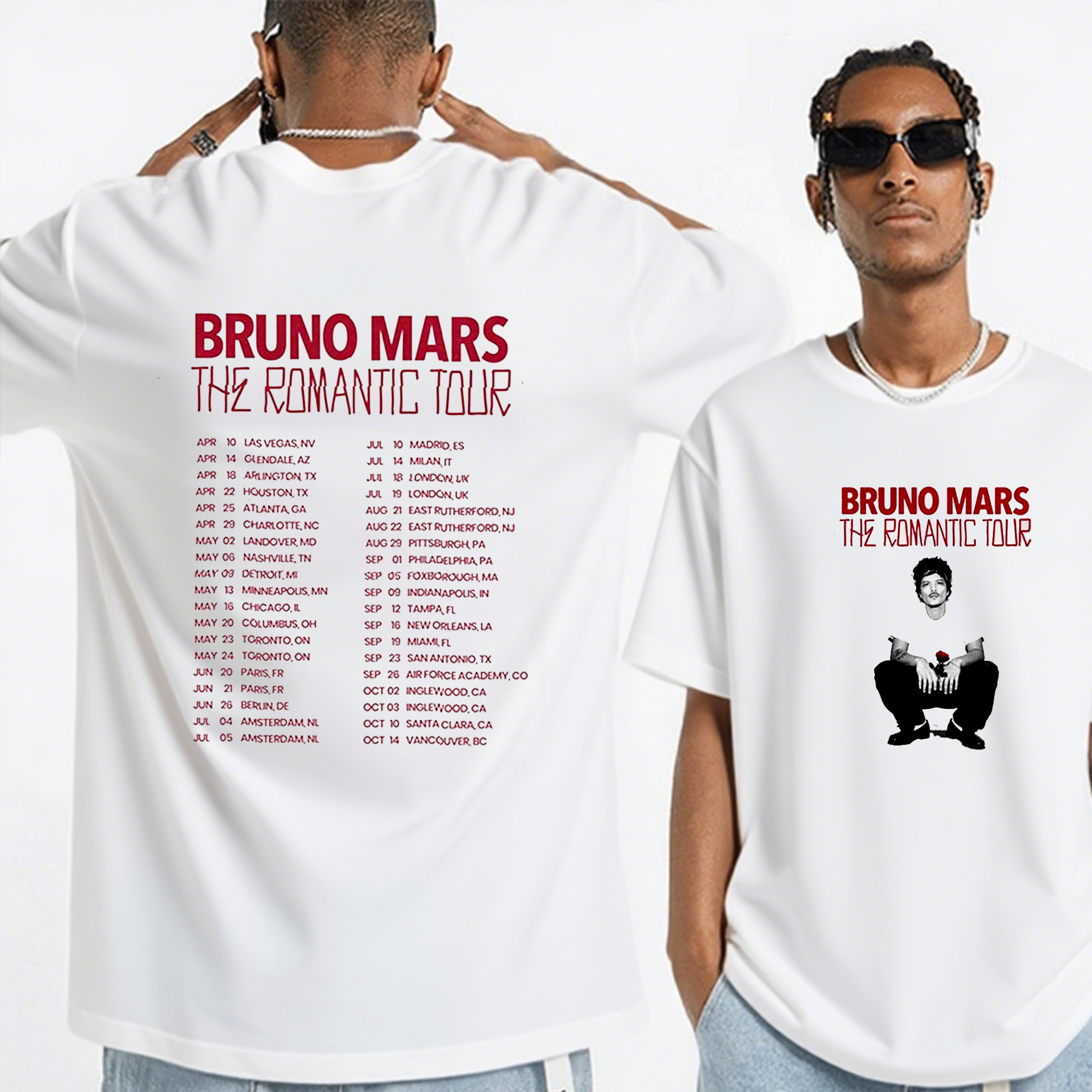 Bruno Mars The Romantic Tour 2026 Unisex Tee