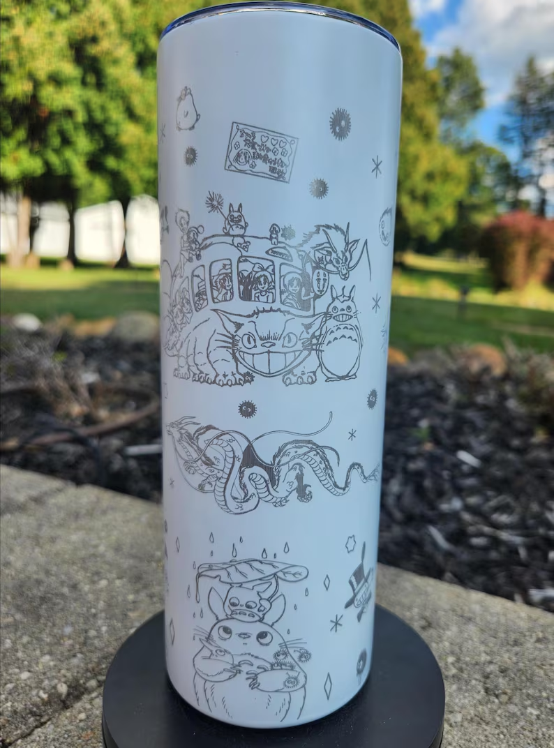 Studio Ghibli collage Laser Engraved Tumbler