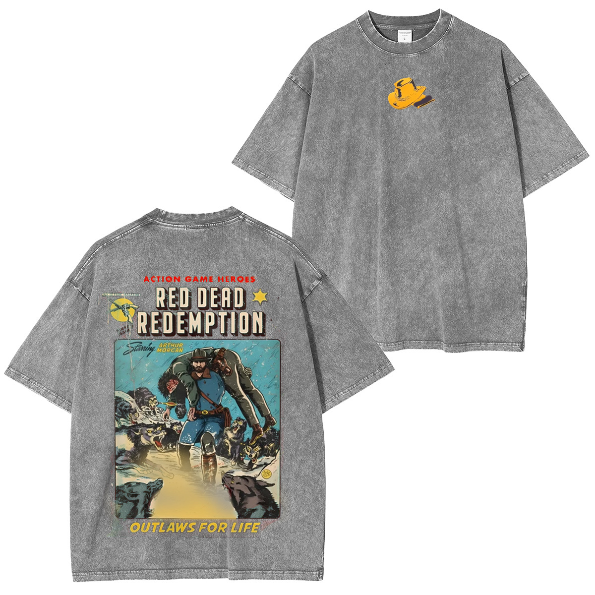"Outlaws" Video Game Comic Cover Fan Art  Washed T-shirt/Crewneck/Hoodie