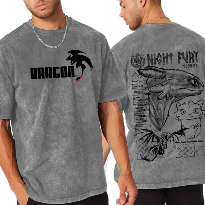 How to Train Your Dragon - Night Fury Sketch  Washed T-shirt/Crewneck/Hoodie