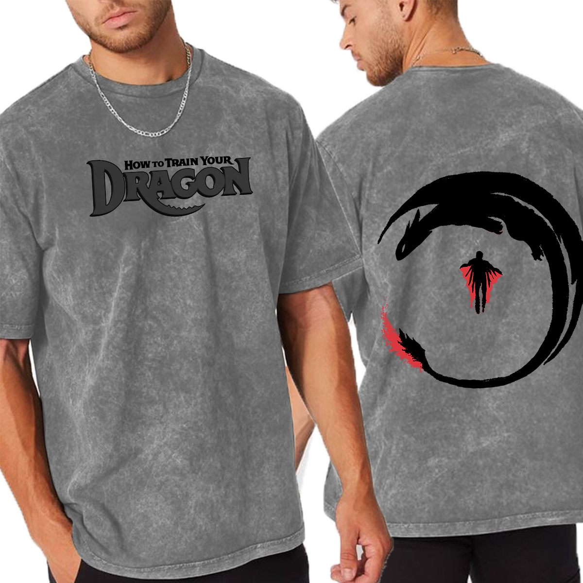 NIGHT Fury & STORMFLY - DISTRESSED IMAGE How 2 Train your Dragon Washed T-shirt/Crewneck/Hoodie