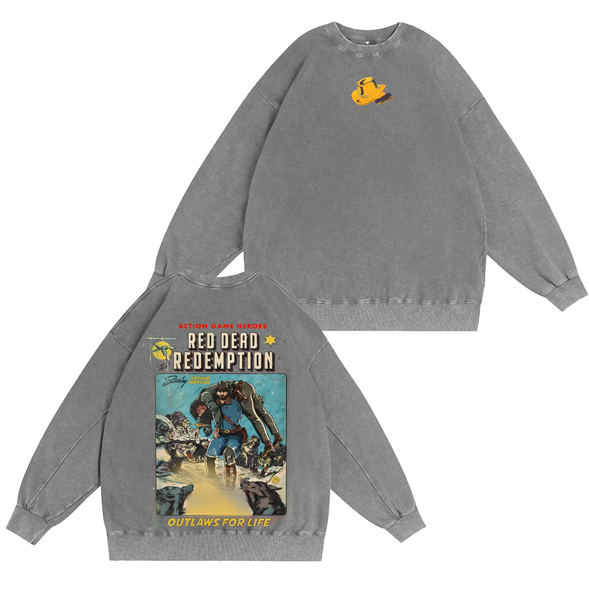 "Outlaws" Video Game Comic Cover Fan Art  Washed T-shirt/Crewneck/Hoodie