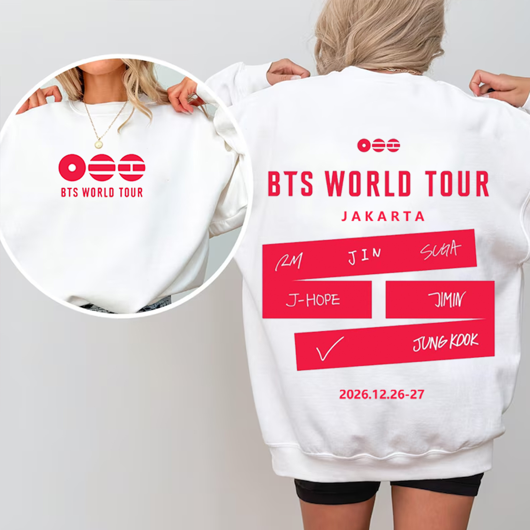 OPEN JASTIP BTS WORLD TOUR IN JAKARTA Unisex Shirt/Crewneck/Hoodie