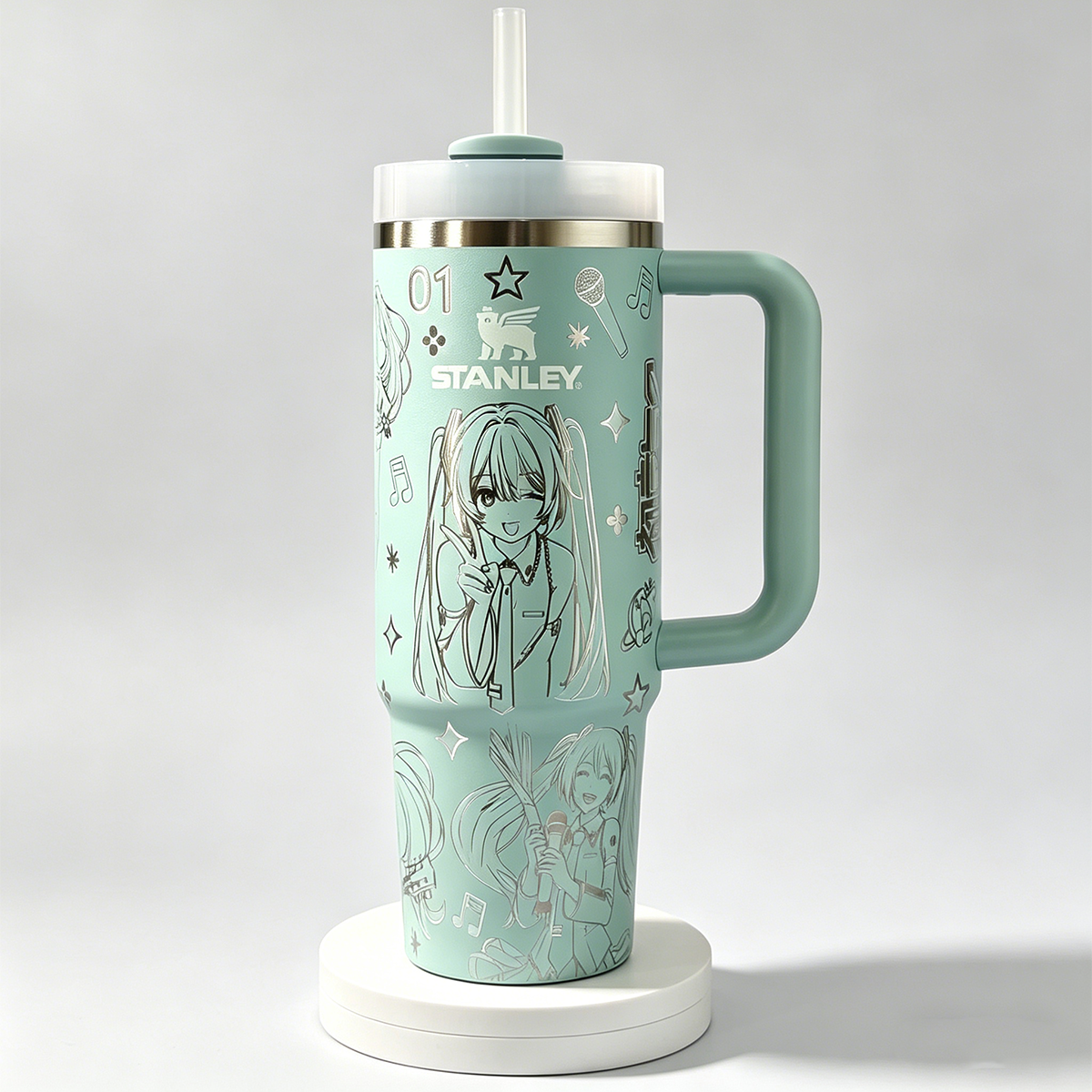 Laser Engraved Stanley Tumbler Digital Icon Inspired Anime