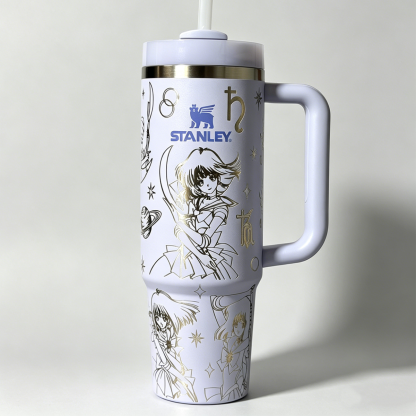 Laser Engraved Sailor Saturn Inspired Stanley Tumbler