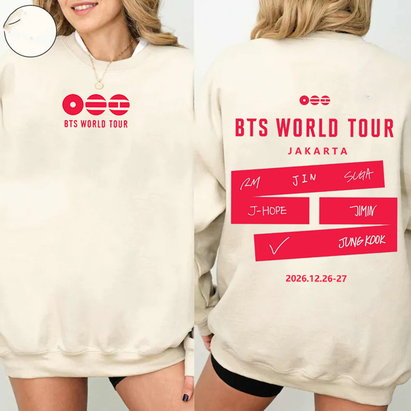 OPEN JASTIP BTS WORLD TOUR IN JAKARTA Unisex Shirt/Crewneck/Hoodie