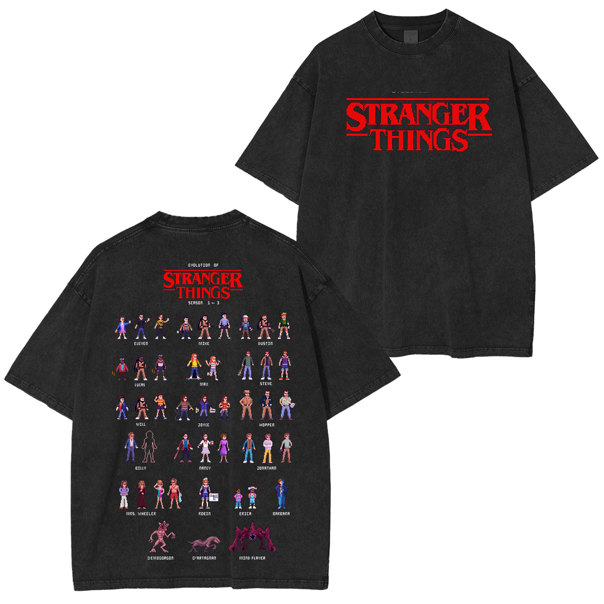 Stranger Things Unisex Washed T-shirt/Crewneck/Hoodie
