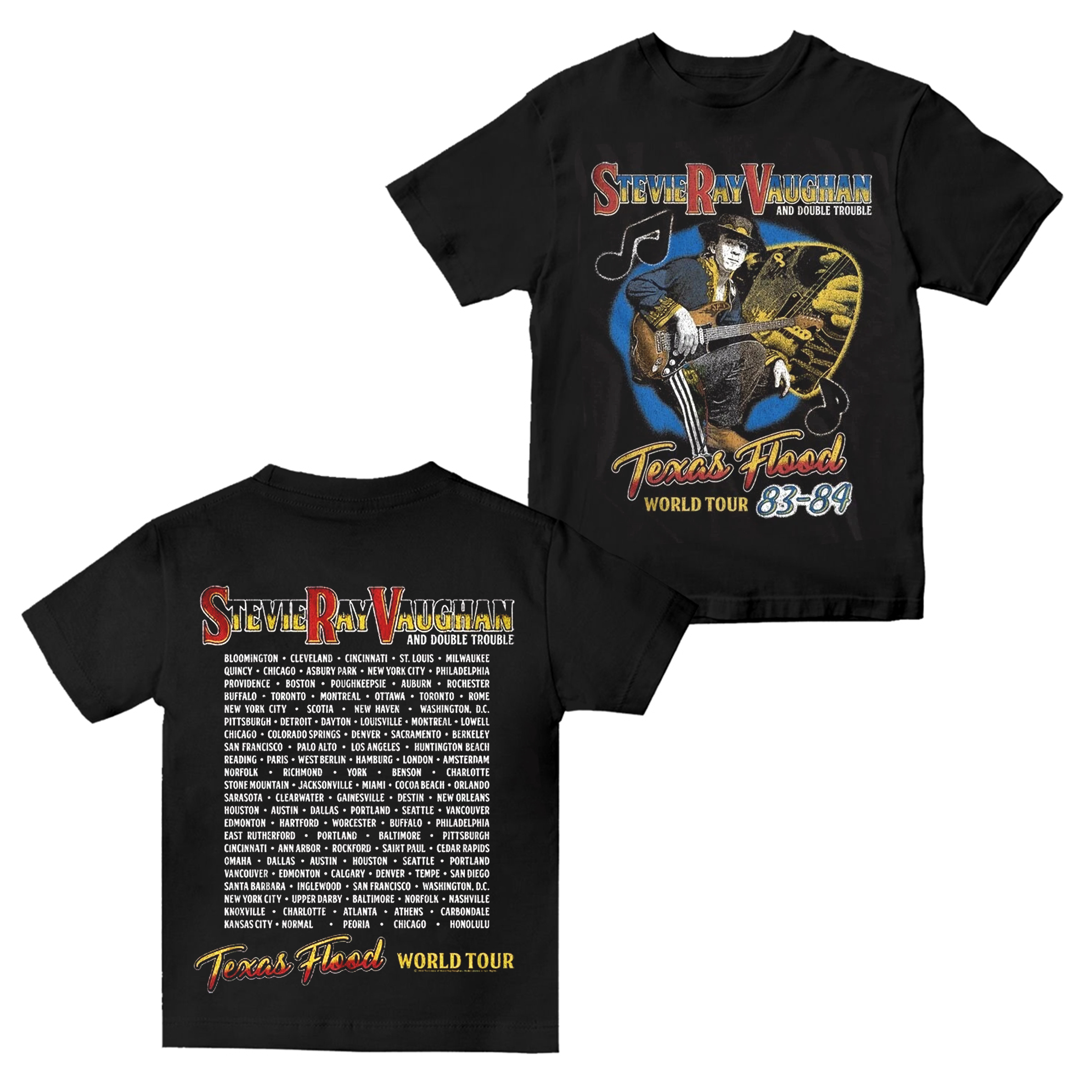 Stevie Ray Vaughan Texas Flood World Tour Men's Unisex Shirt/Crewneck/Hoodie