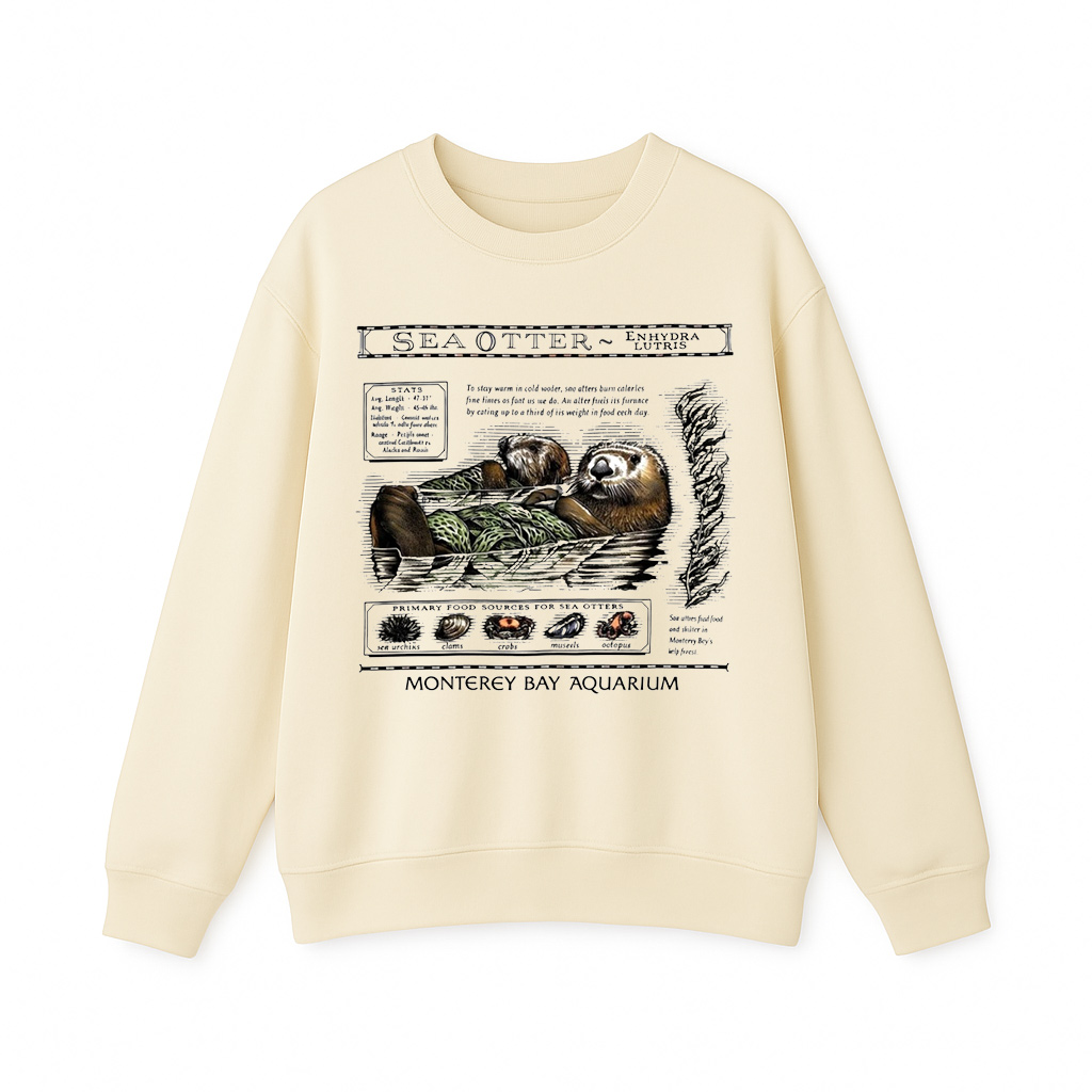 Sea Otters Monterey Bay Aquarium Crewneck Sweatshirt