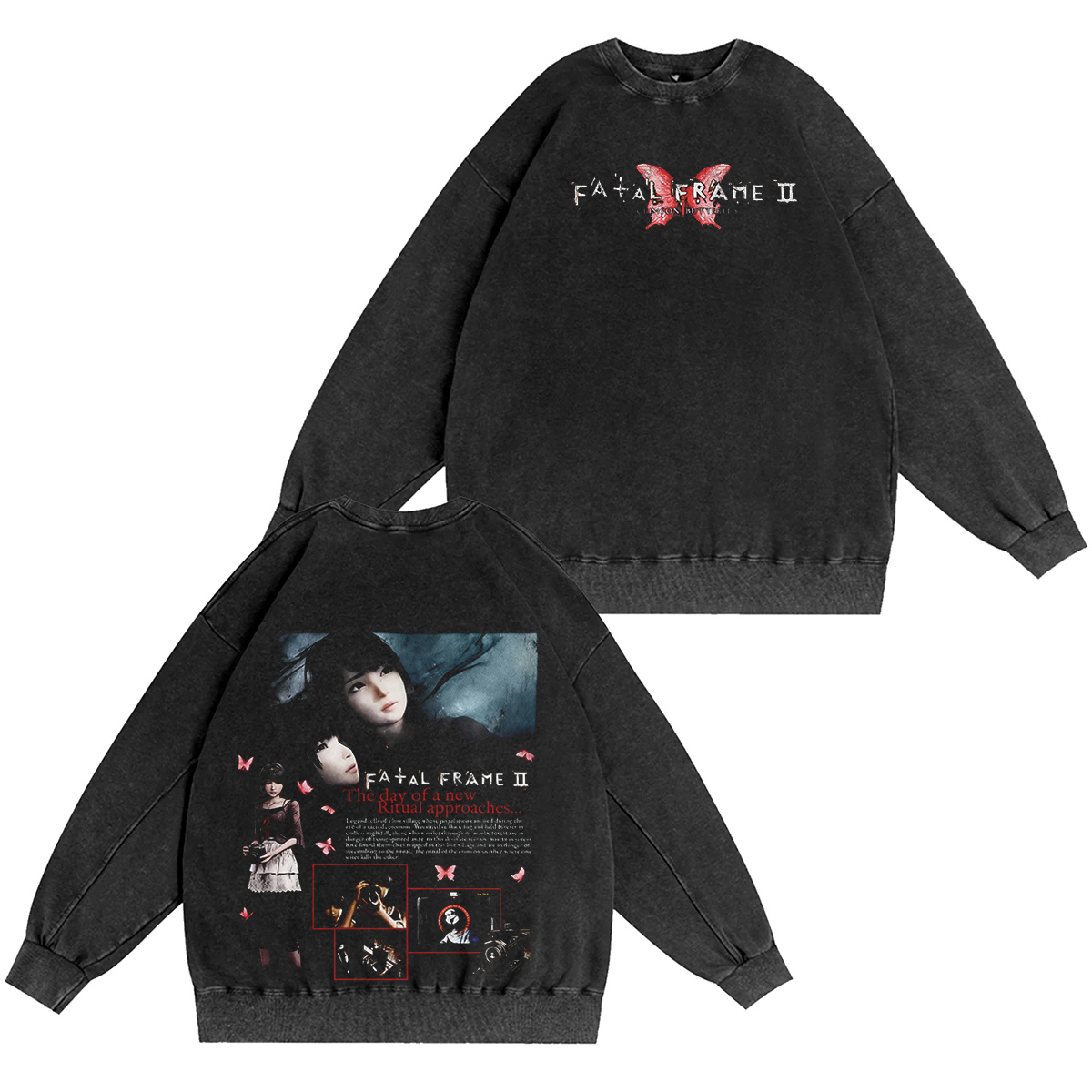 Fatal Frame II - Front and Back Washed T-shirt/Crewneck/Hoodie