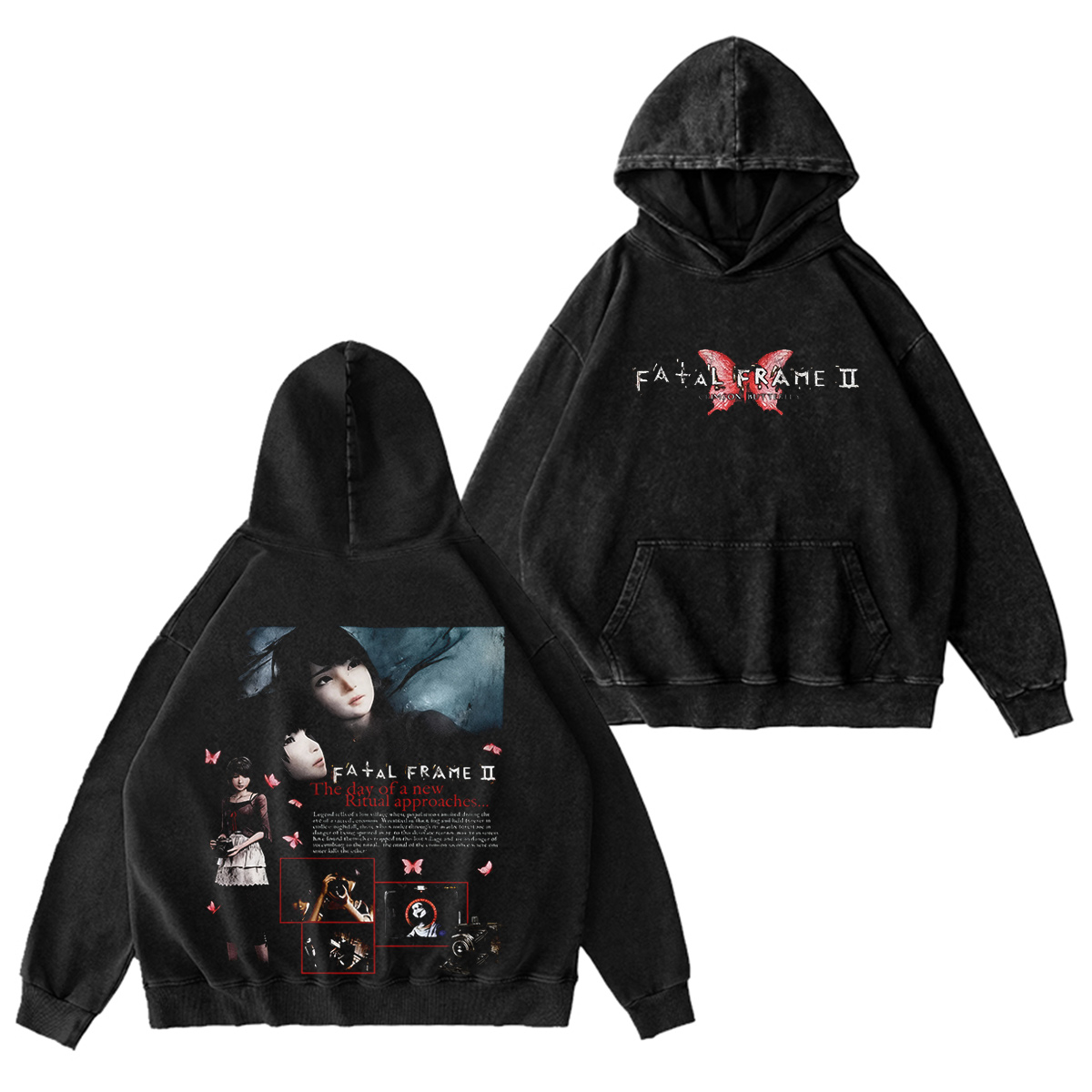 Fatal Frame II - Front and Back Washed T-shirt/Crewneck/Hoodie
