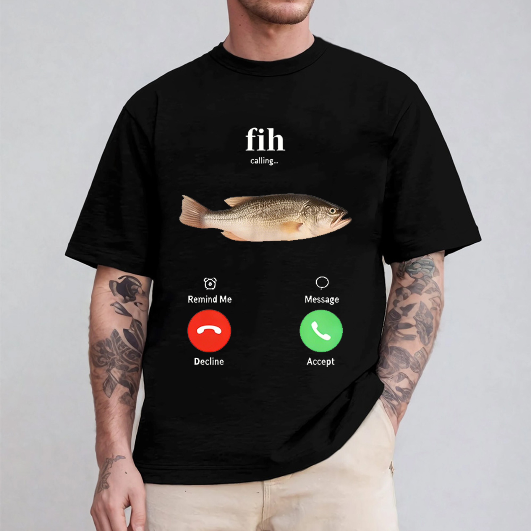Fih Calling Remind me Message Decline Accept Phone Call Fish Tank Top Unisex Shirt/Crewneck/Hoodie