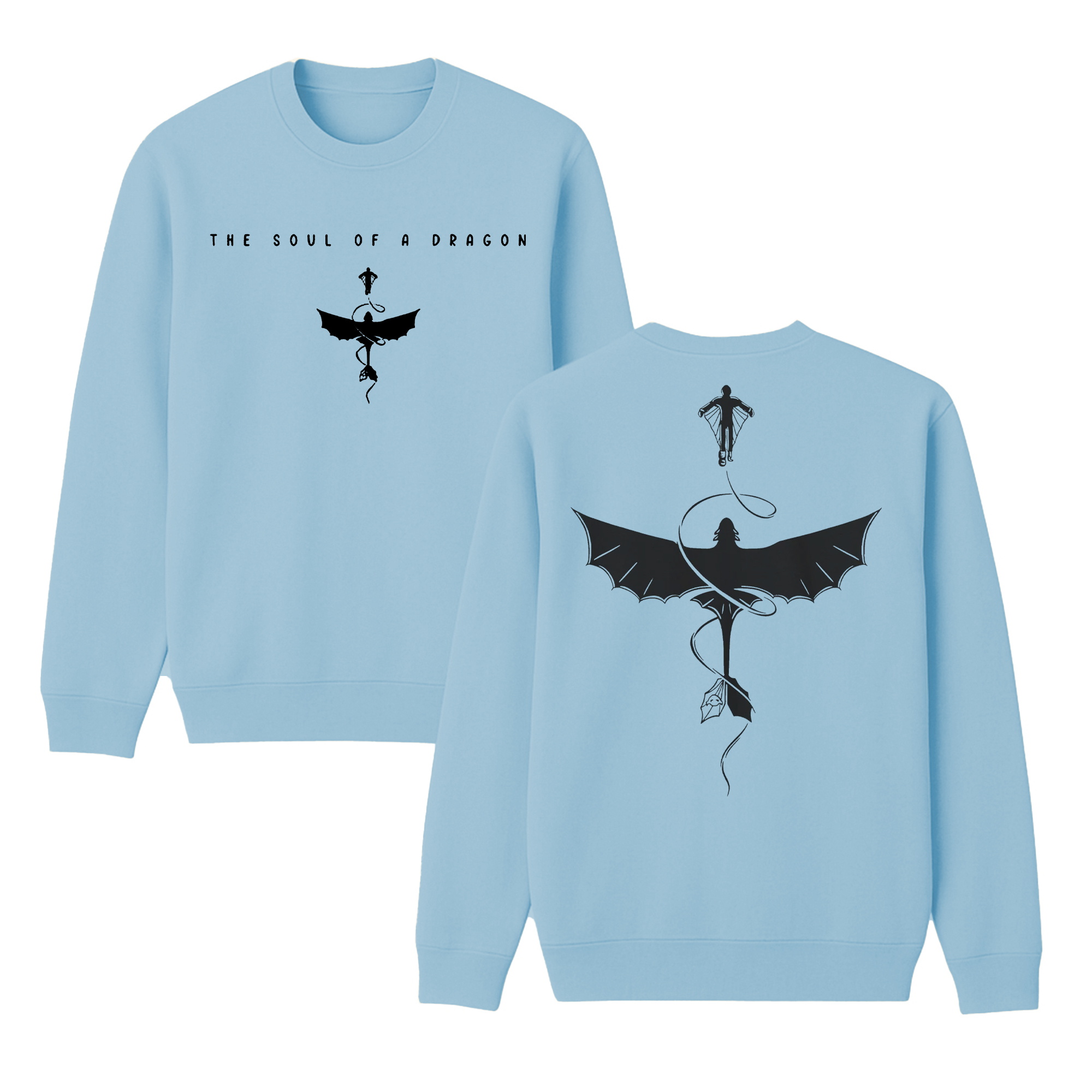 Toothless and Light Fury Dragon Couple Crewneck Sweatshirt