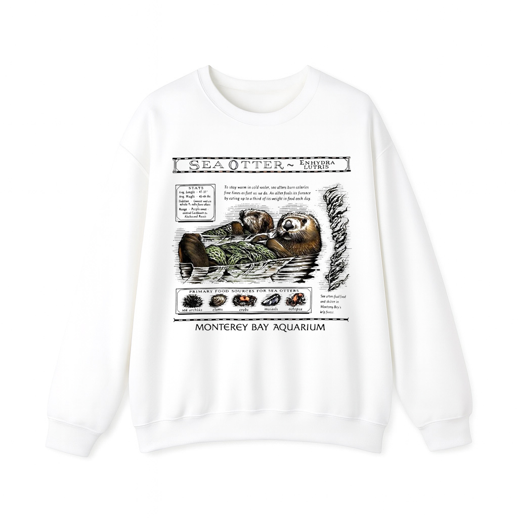 Sea Otters Monterey Bay Aquarium Crewneck Sweatshirt