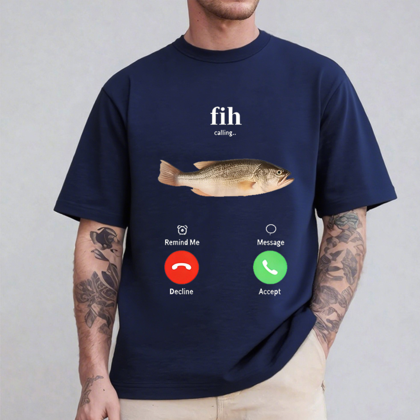 Fih Calling Remind me Message Decline Accept Phone Call Fish Tank Top Unisex Shirt/Crewneck/Hoodie