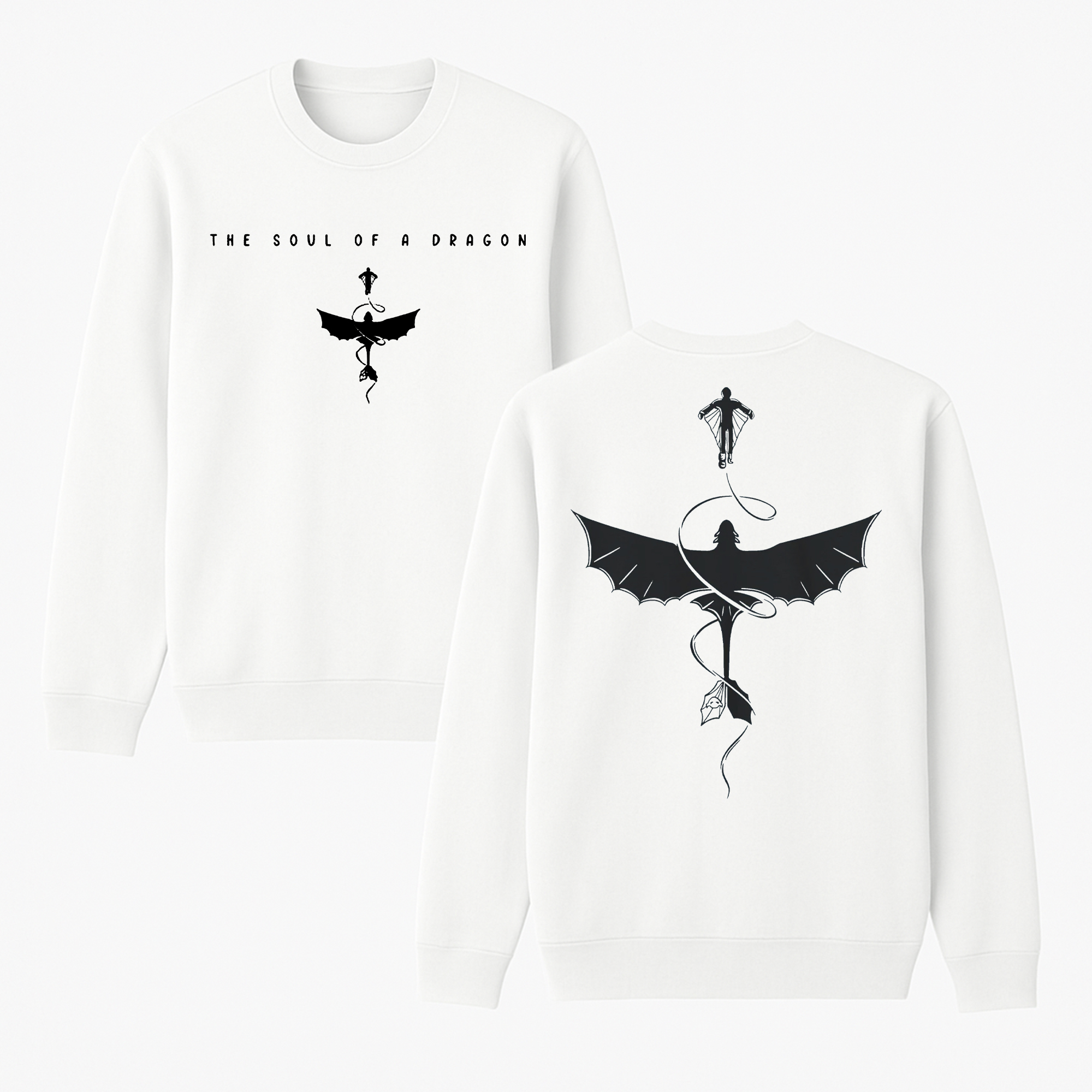 Toothless and Light Fury Dragon Couple Crewneck Sweatshirt