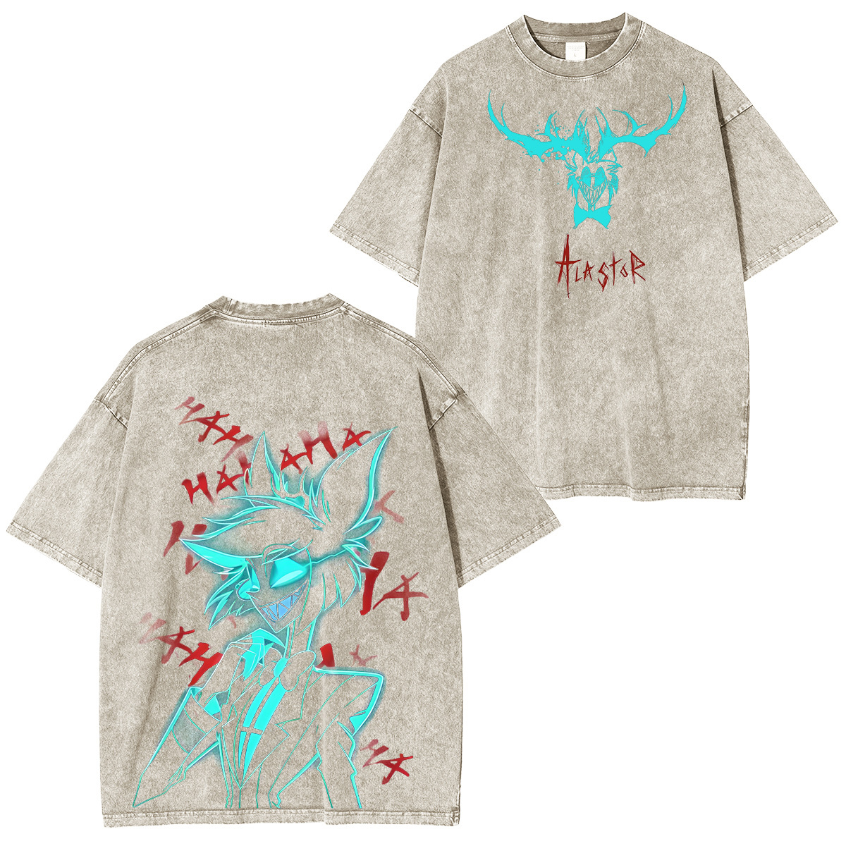 Vibrant Neon Alastor Hawaiian Oversized Unisex  Washed T-shirt/Crewneck/Hoodie