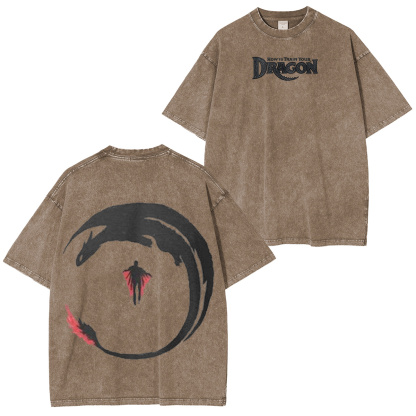 NIGHT Fury & STORMFLY - DISTRESSED IMAGE How 2 Train your Dragon Washed T-shirt/Crewneck/Hoodie
