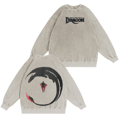 NIGHT Fury & STORMFLY - DISTRESSED IMAGE How 2 Train your Dragon Washed T-shirt/Crewneck/Hoodie