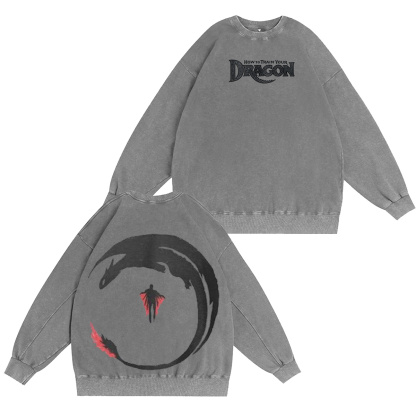 NIGHT Fury & STORMFLY - DISTRESSED IMAGE How 2 Train your Dragon Washed T-shirt/Crewneck/Hoodie