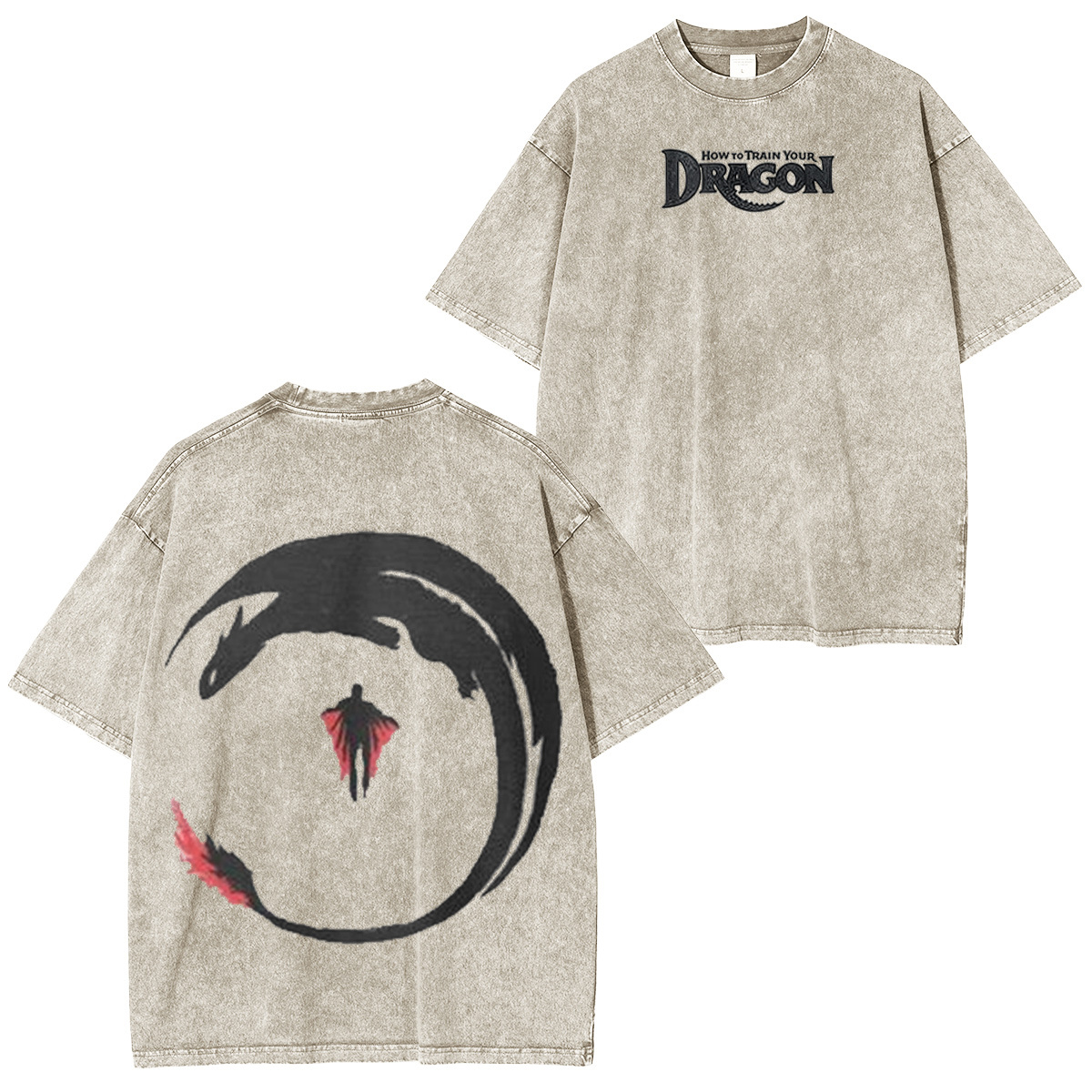 NIGHT Fury & STORMFLY - DISTRESSED IMAGE How 2 Train your Dragon Washed T-shirt/Crewneck/Hoodie