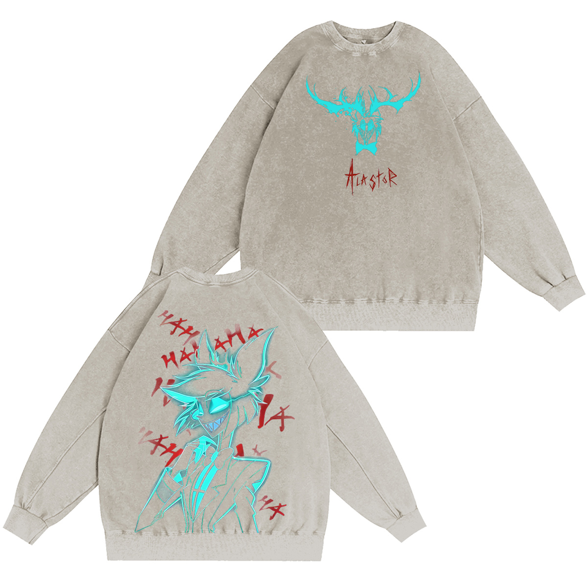 Vibrant Neon Alastor Hawaiian Oversized Unisex  Washed T-shirt/Crewneck/Hoodie