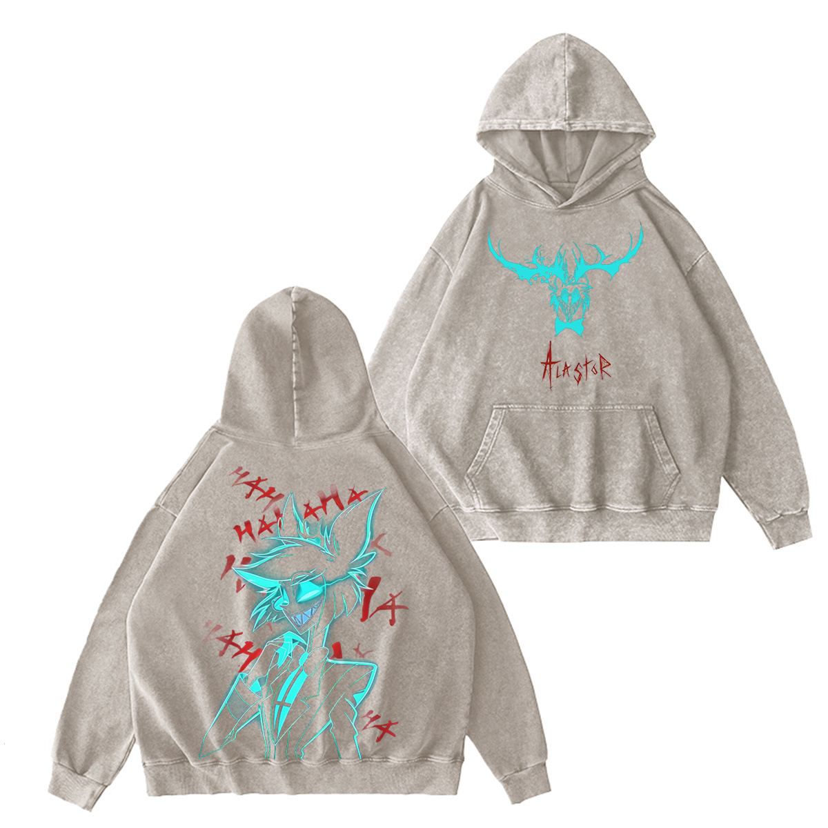 Vibrant Neon Alastor Hawaiian Oversized Unisex  Washed T-shirt/Crewneck/Hoodie