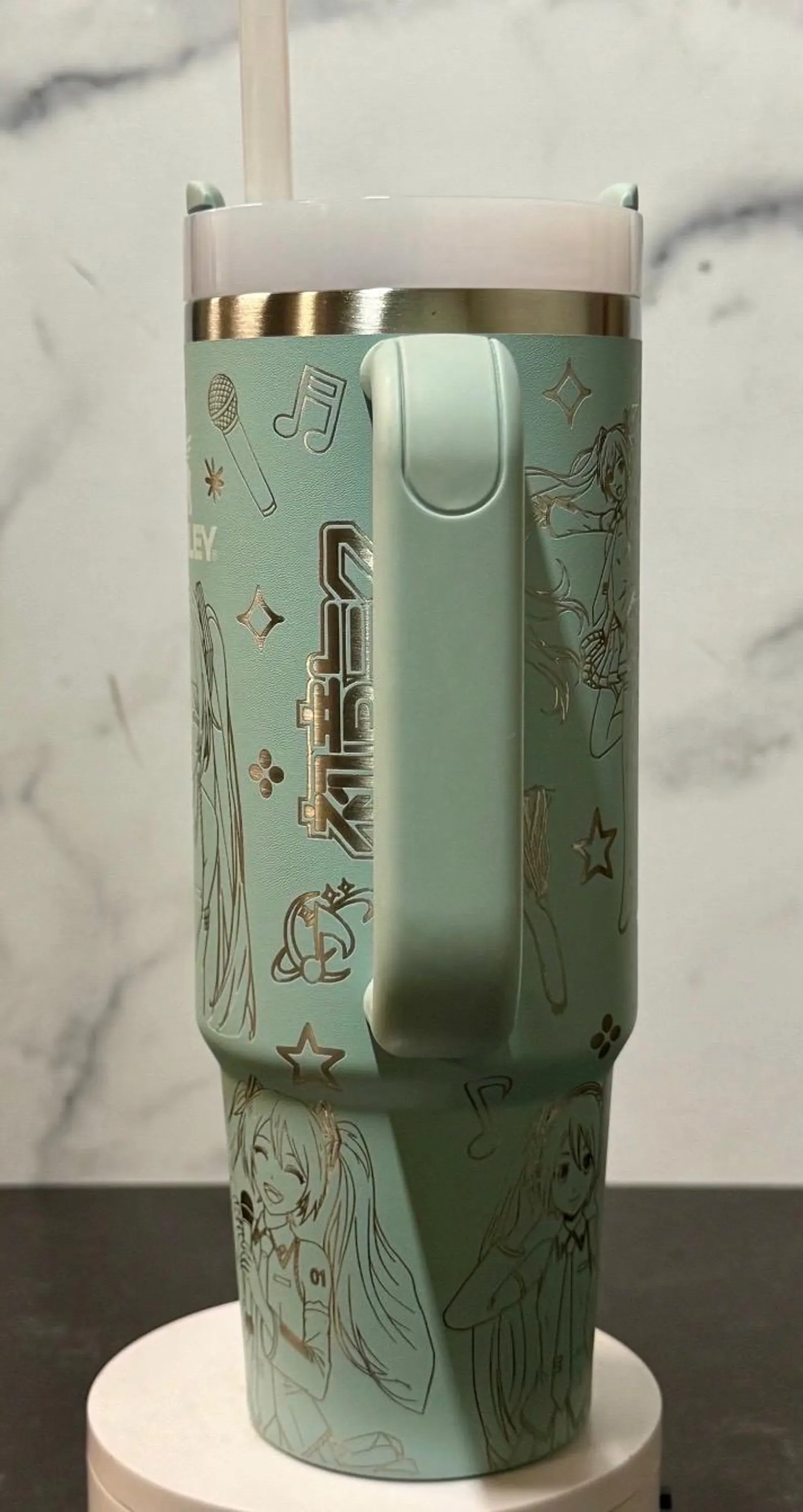 Laser Engraved Stanley Tumbler Digital Icon Inspired Anime