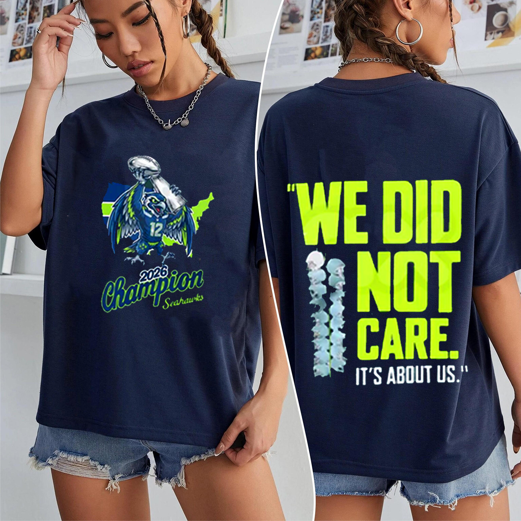 Seahawks 2026 "We Did Not Care" - Seattle Football Unisex Shirt/Crewneck/Hoodie