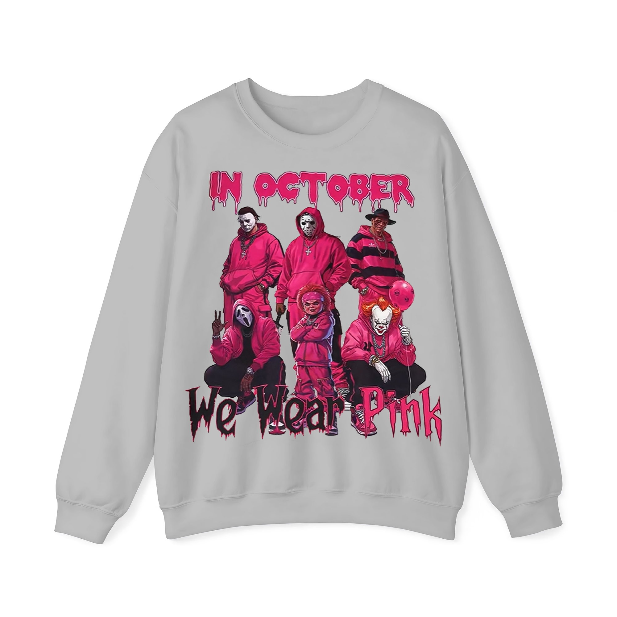 IN OCTOBER We Wear Pink Crewneck Sweatshirt
