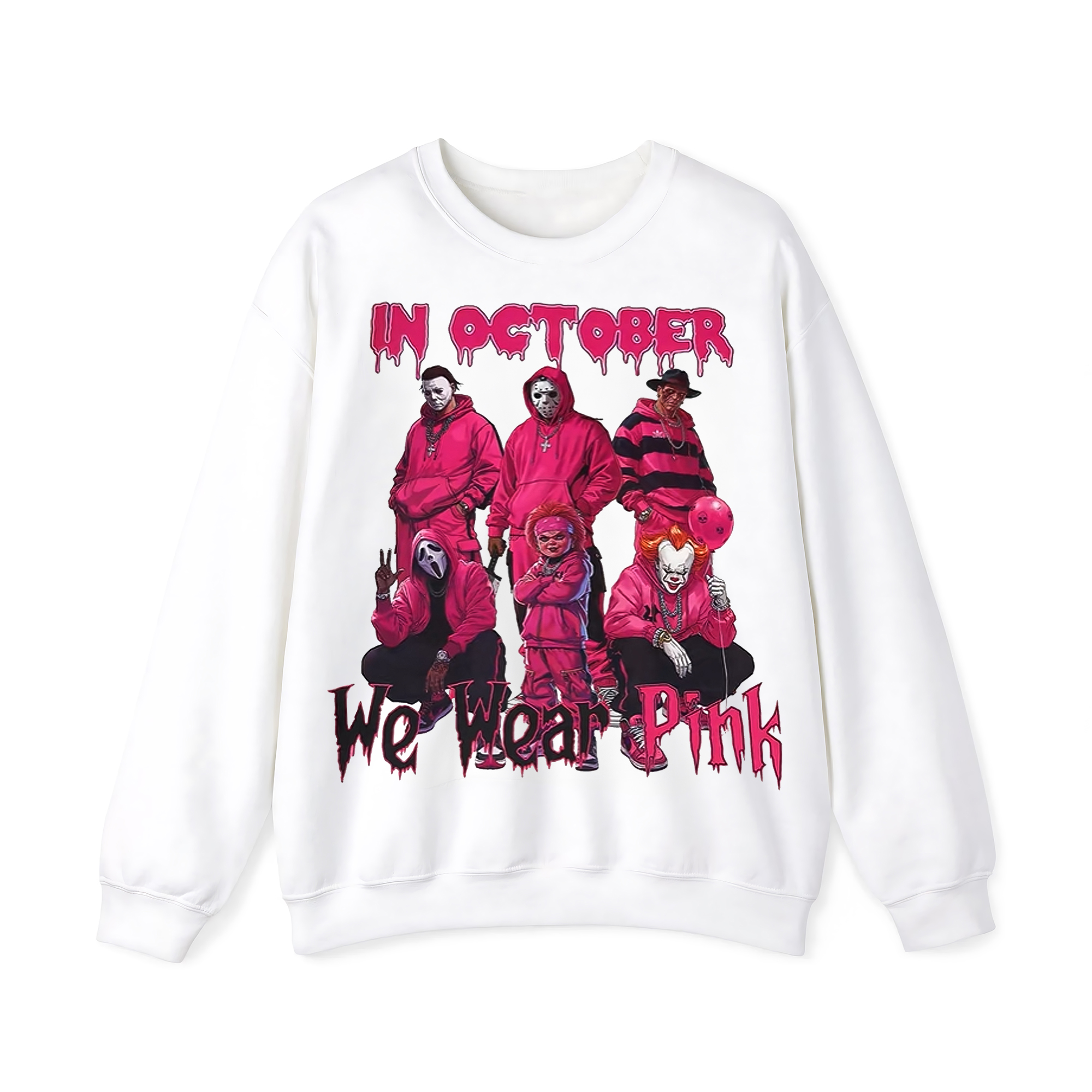 IN OCTOBER We Wear Pink Crewneck Sweatshirt
