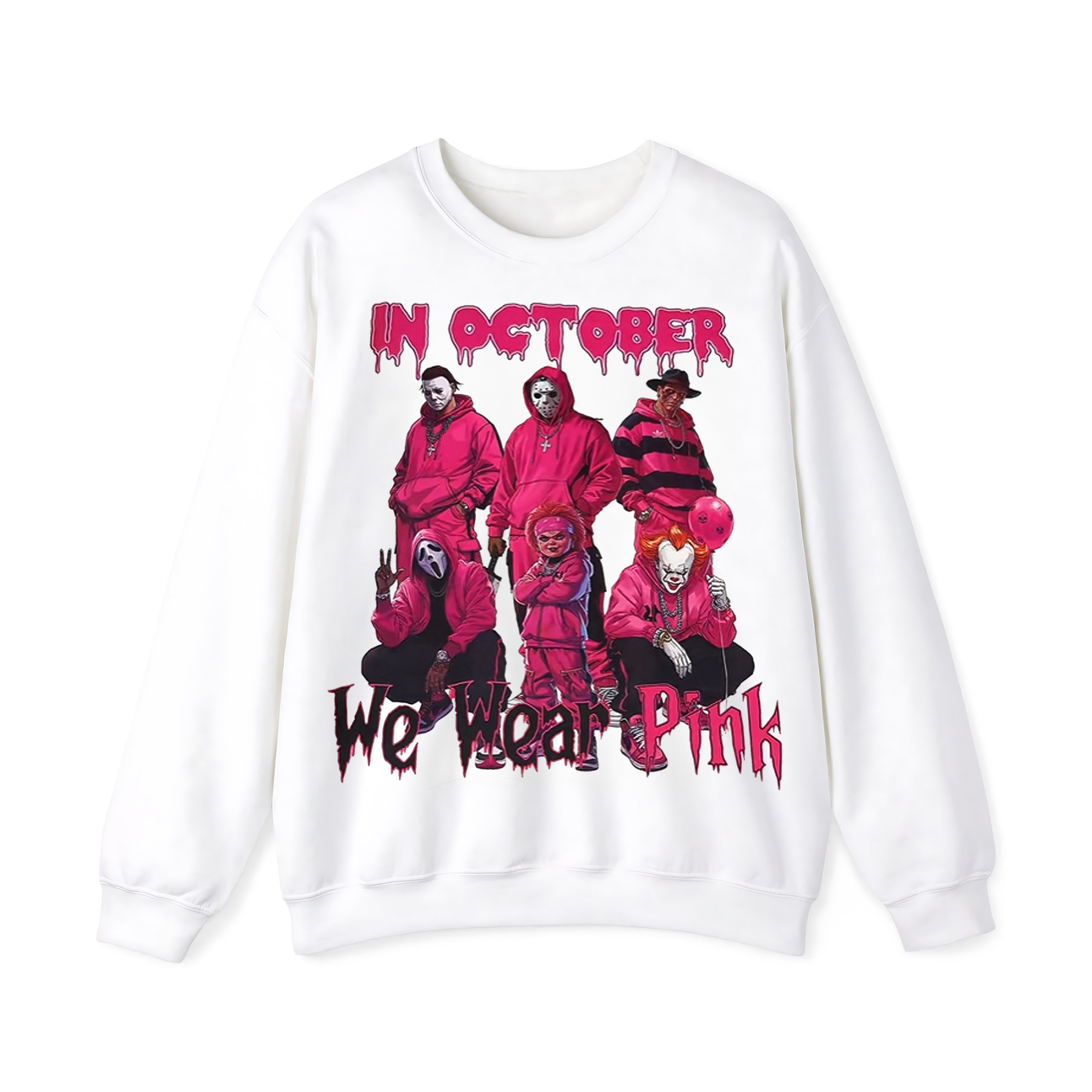 IN OCTOBER We Wear Pink Crewneck Sweatshirt