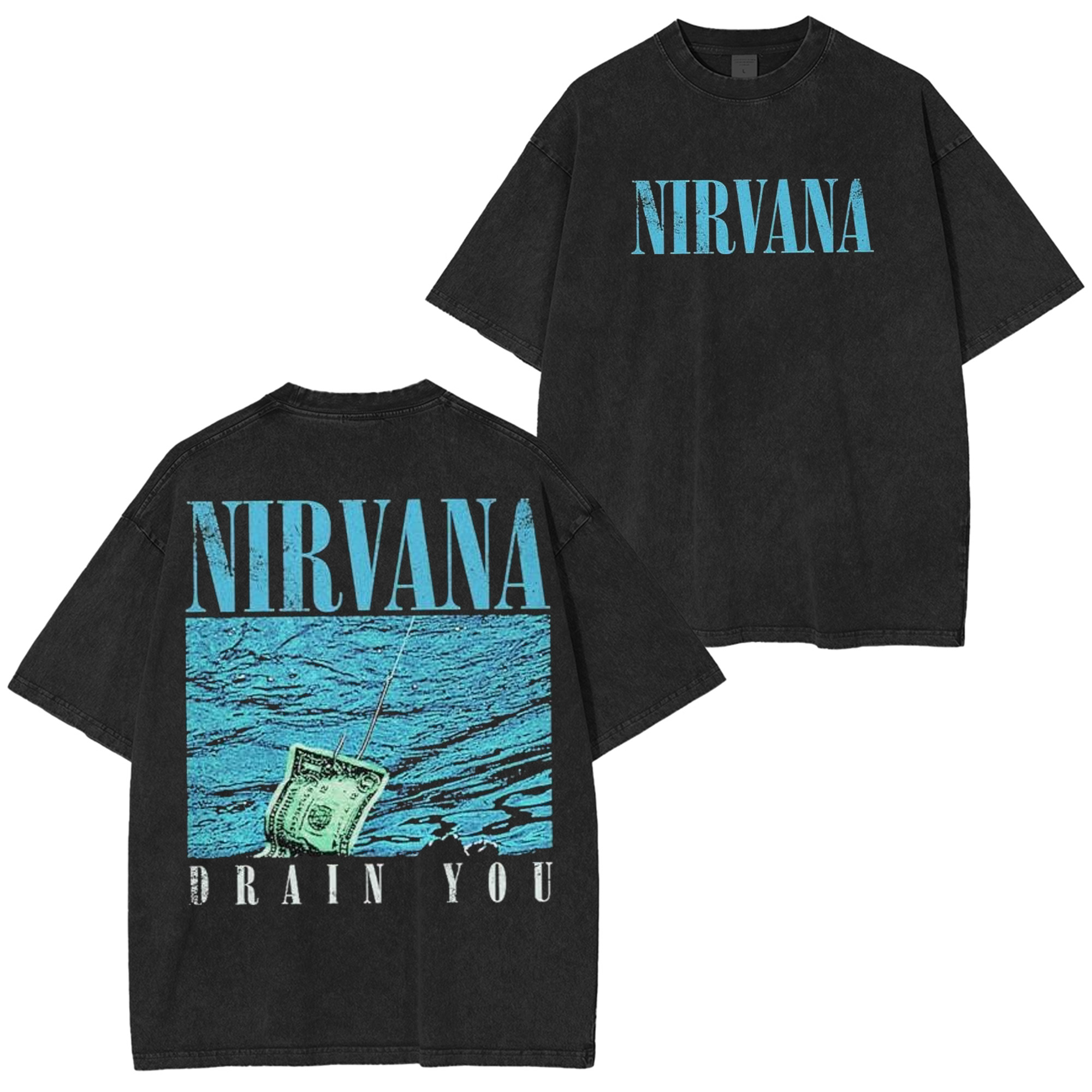 Nirvana Inspired Band Washed T-Shirt