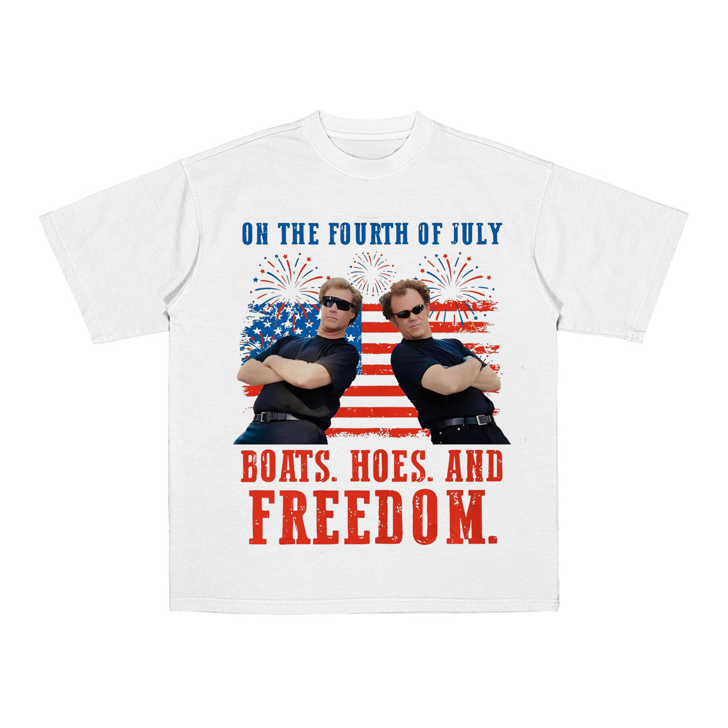 On The Fourth Of July Boats Hoes And Freedom T-Shirt