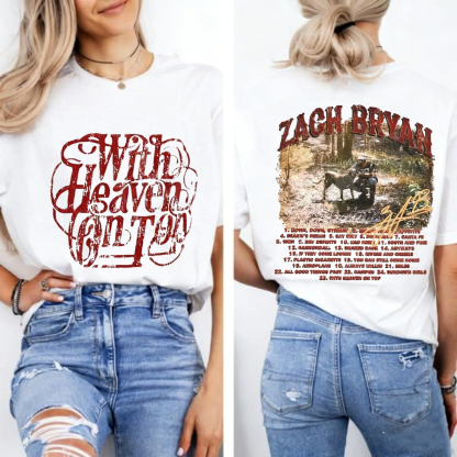 "With Heaven On Top" Zach Bryan Inspired Unisex Shirts/Crewneck/Hoodie