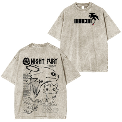 How to Train Your Dragon - Night Fury Sketch  Washed T-shirt/Crewneck/Hoodie