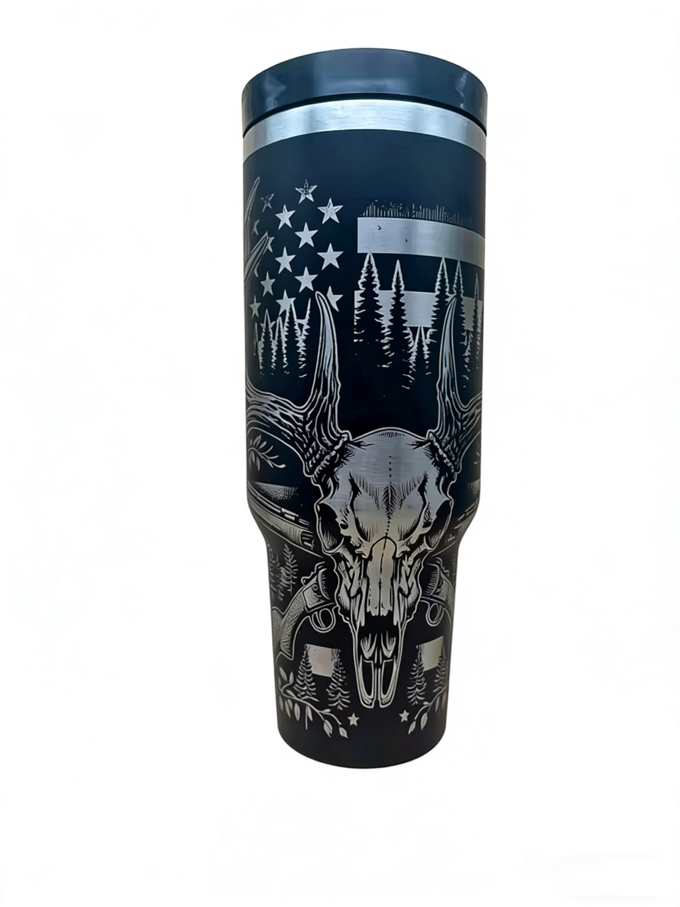 40oz Gun And Skull Tumbler