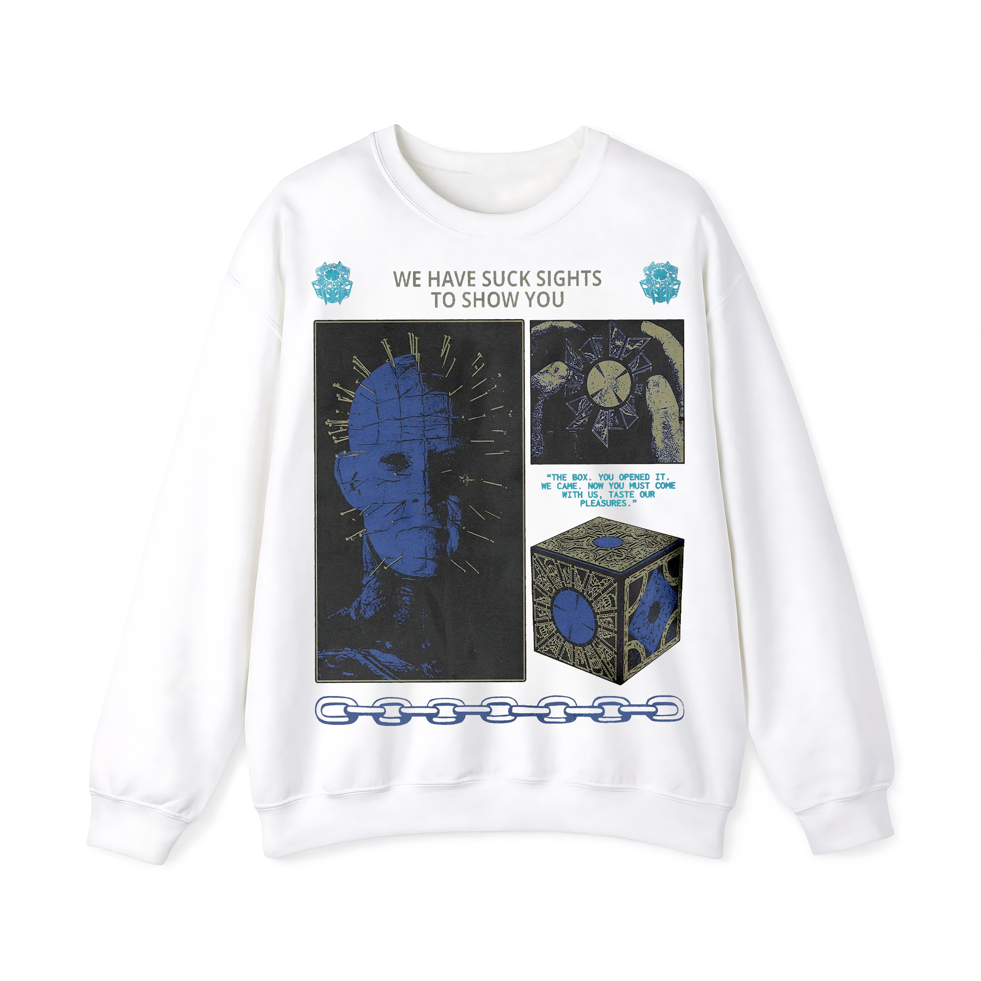 Retro Hell Horror Movie Graphic Crewneck Sweatshirt