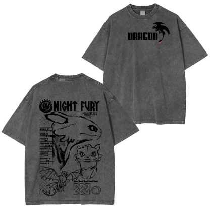How to Train Your Dragon - Night Fury Sketch  Washed T-shirt/Crewneck/Hoodie