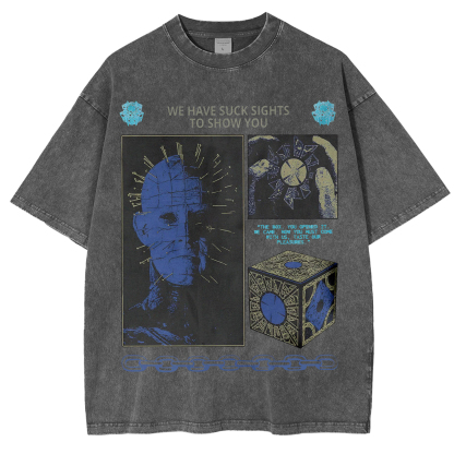 Retro Hell Horror Movie Graphic T-Shirt