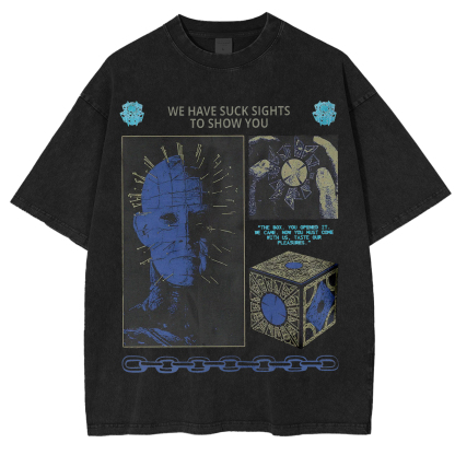 Retro Hell Horror Movie Graphic T-Shirt