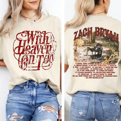 "With Heaven On Top" Zach Bryan Inspired Unisex Shirts/Crewneck/Hoodie
