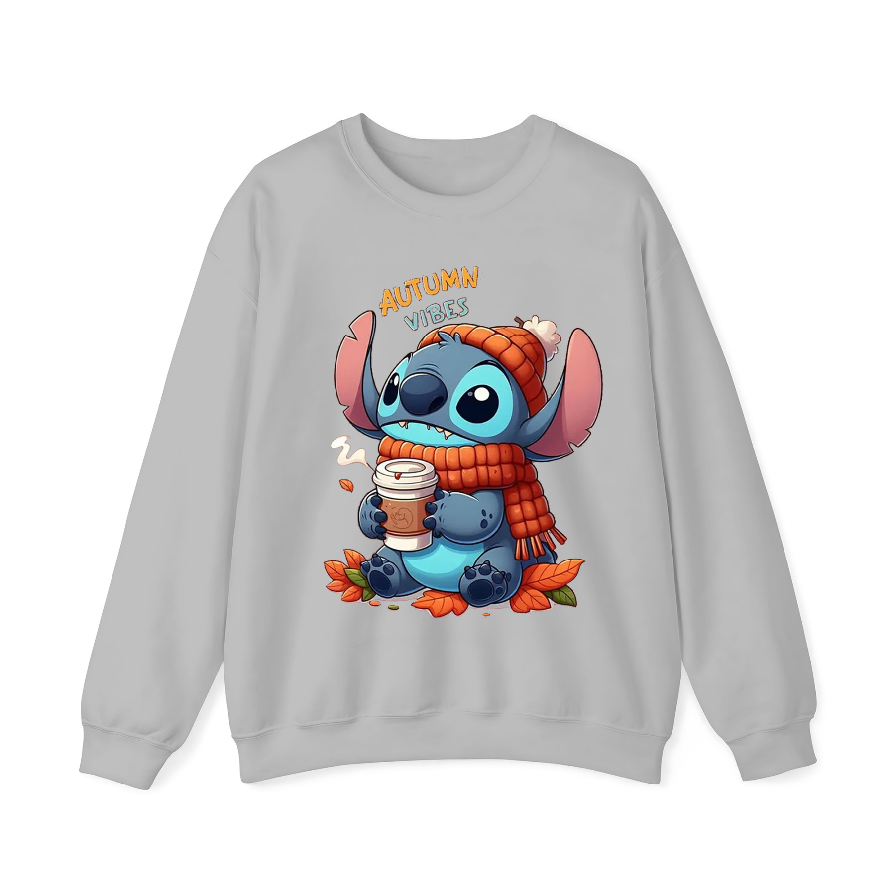 Stitch Fall Leaves Crewneck Sweatshirt