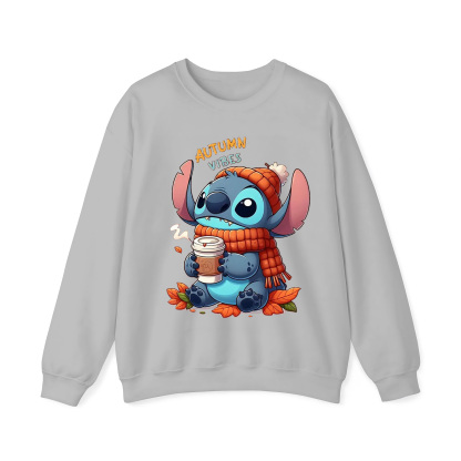 Stitch Fall Leaves Crewneck Sweatshirt