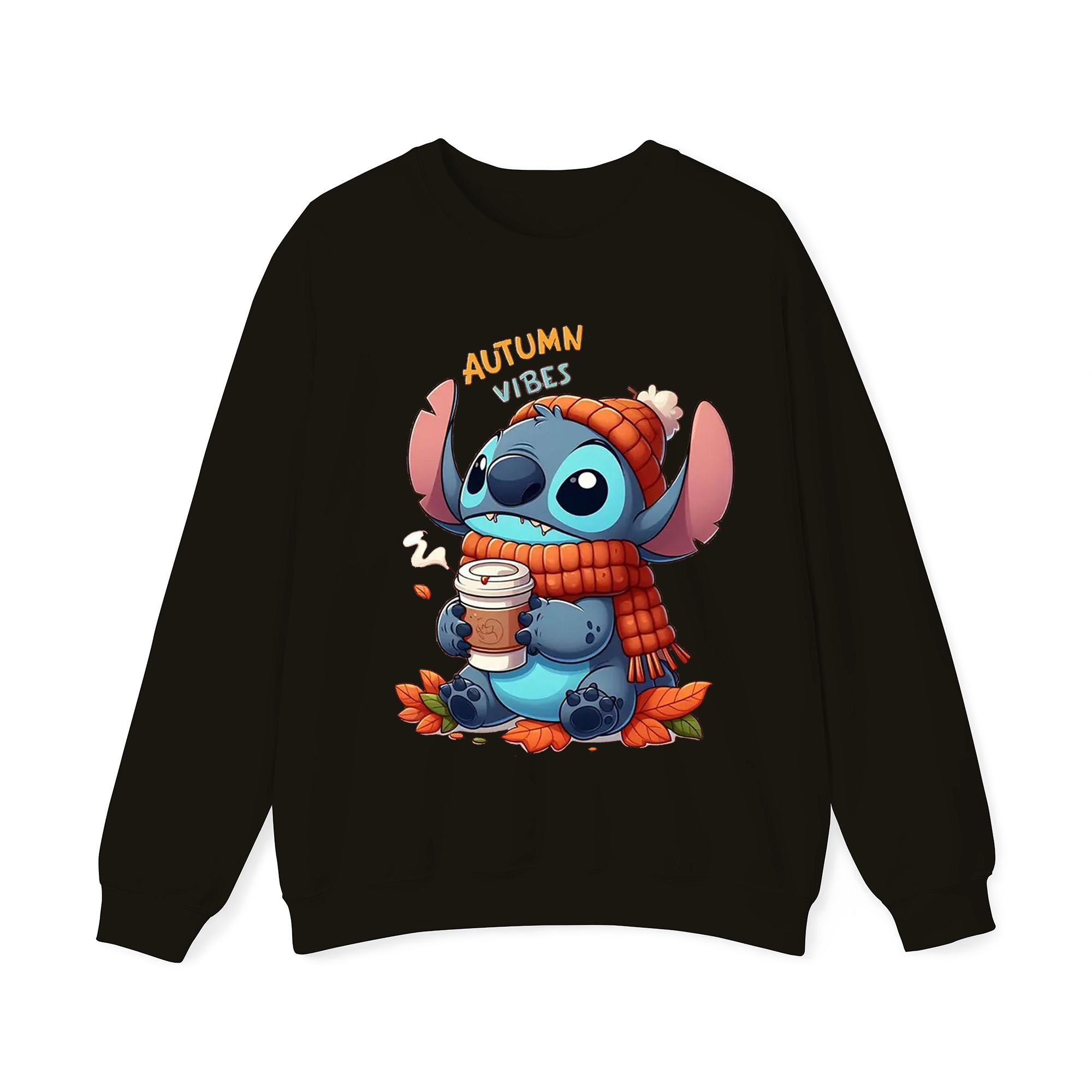 Stitch Fall Leaves Crewneck Sweatshirt