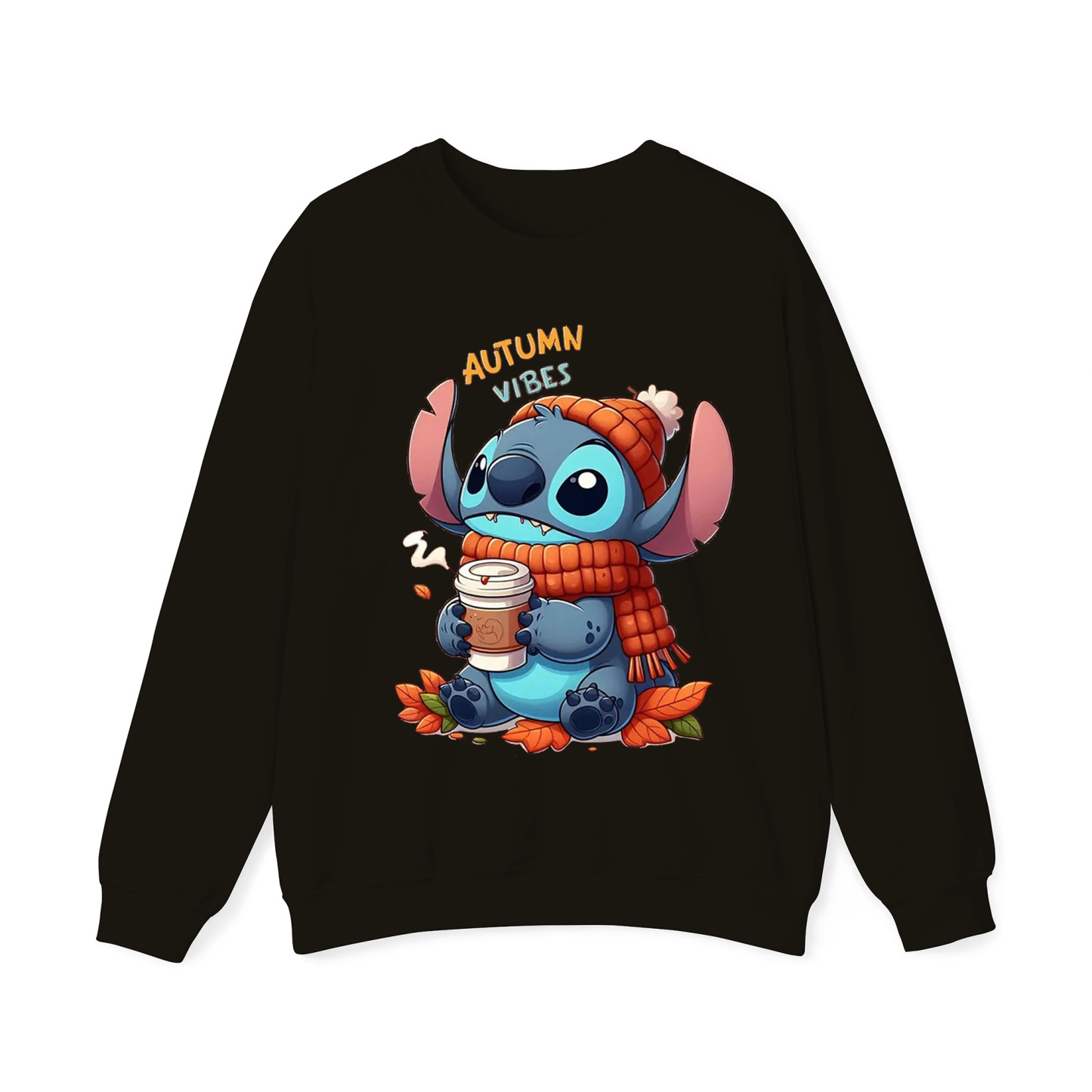 Stitch Fall Leaves Crewneck Sweatshirt