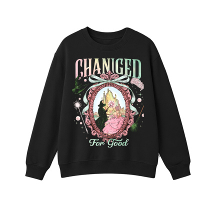 Wicked Changed For Good Witch On Mirror Pink and Green Musical Shirt/Crewneck/Hoodie