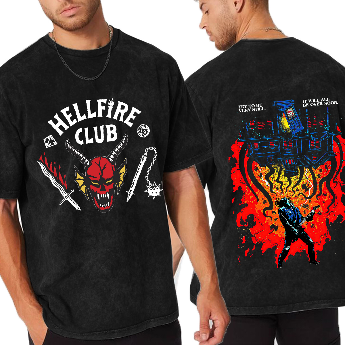 Stranger Things Hellfire Club Unisex Washed T-shirt/Crewneck/Hoodie